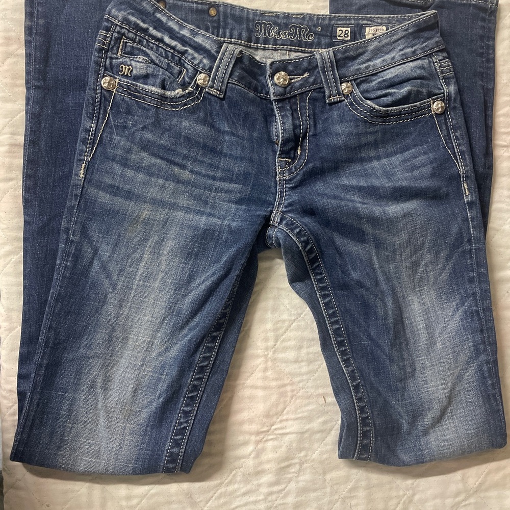 Miss Me Women's Dark Blue Cropped Jeans